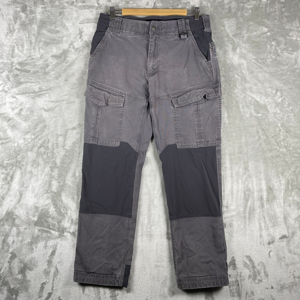 Duluth Trading Co Cargo Pants Mens 32x30 Grey Fire Hose Flex Work Trousers